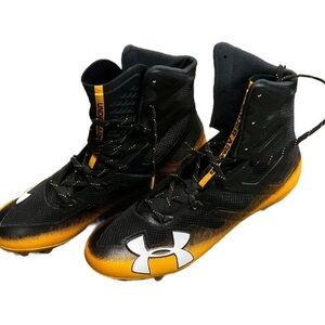 NEW Mens Under Armour Highlight MC Football Cleats Black / Gold Size 9 M